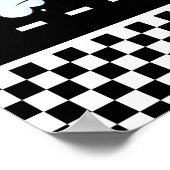 Snelle één rode retro race auto jongen verjaardag  poster (Hoek)