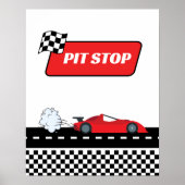 Snelle één rode retro race auto jongen verjaardag  poster (Voorkant)