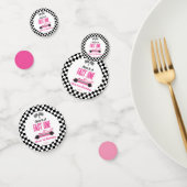 Snelle een roze race auto eerste 1e verjaardag par confetti (Groep)