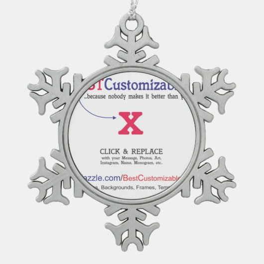 Snelle en eenvoudige lege Sjabloon Tin Sneeuwvlok Ornament (Voorkant)
