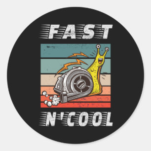 Snelle en koele turboslak snel en koel ronde sticker