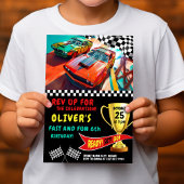 Snelle en leuke Race Car Verjaardag Kaart voor kin