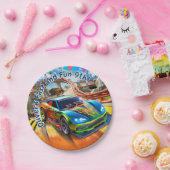 Snelle en leuke verjaardag, hete auto's verjaardag papieren bordje (Feest)