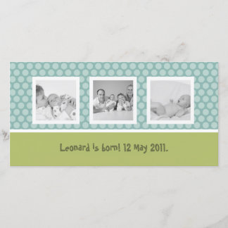 Snelle geboorteaankondiging met schattige polka-st aankondiging