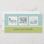 Snelle geboorteaankondiging met schattige polka-st aankondiging (Voorkant)