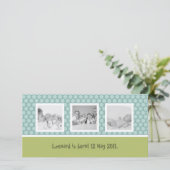 Snelle geboorteaankondiging met schattige polka-st aankondiging (Staand voorkant)