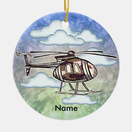 Snelle helikopter keramisch ornament (Voorkant)