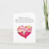 Snelle Herstel van Stent Procedure Hart Bloemen Kaart (Voorkant)