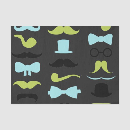 Snelle Kleine Man Snor Feestje Tissuepapier (Voorkant)
