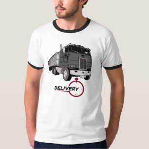 Snelle Levering Semi Truck Stopwatch Logistiek T-shirt