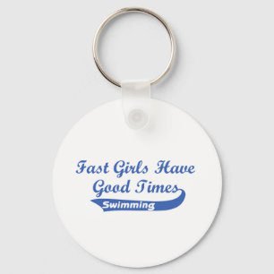 Snelle meisjes hebben goede tijden (blauw) sleutelhanger