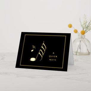 Snelle nota Hemidemisemiquaver Gold Foil Noot Kaar Folie Wenskaart