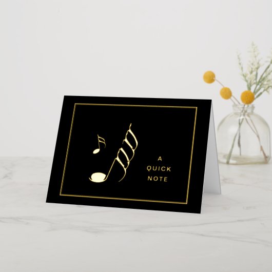 Snelle nota Hemidemisemiquaver Gold Foil Noot Kaar Folie Wenskaart (Goud Bloem)