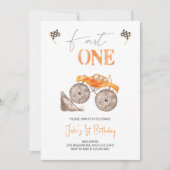 Snelle ONE Oranje Monster Truck Invitation Kaart (Voorkant)