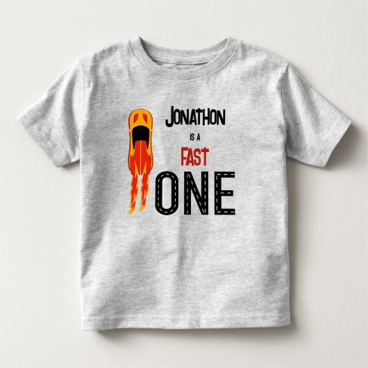 Snelle ONE raceauto eerste verjaardagsfeestje Kinder Shirts (Voorkant)