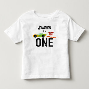Snelle ONE raceauto eerste verjaardagsfeestje Kinder Shirts