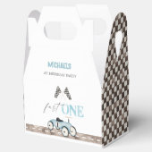 Snelle ONE Retro Race auto Ride-On Verjaardag Favo Bedankdoosjes (Geopend)