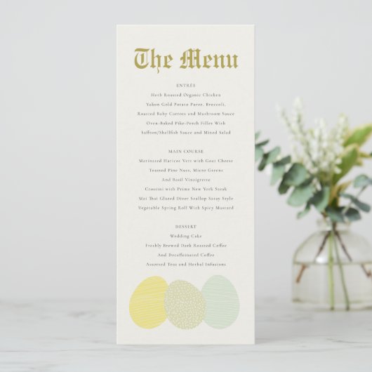 SNELLE PASTEL EASTER EASTER MENU (Staand voorkant)