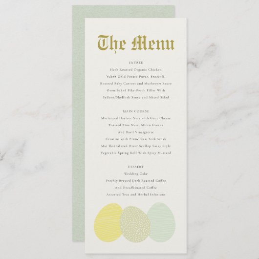 SNELLE PASTEL EASTER EASTER MENU (Voorkant / Achterkant)