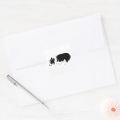 Snelle poten, grote grijns vierkante sticker (Envelop)