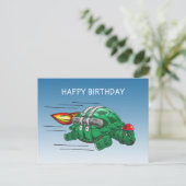Snelle Raket Schildpad Briefkaart (Staand voorkant)