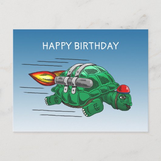Snelle Raket Schildpad Briefkaart (Voorkant)