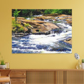 Snelle rivierstroom over rotsen canvas afdruk (Insitu (Woonkamer))