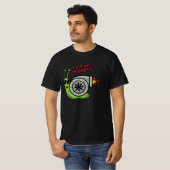 Snelle schattige slak met boost turbo motor shell t-shirt (Voorkant volledig)