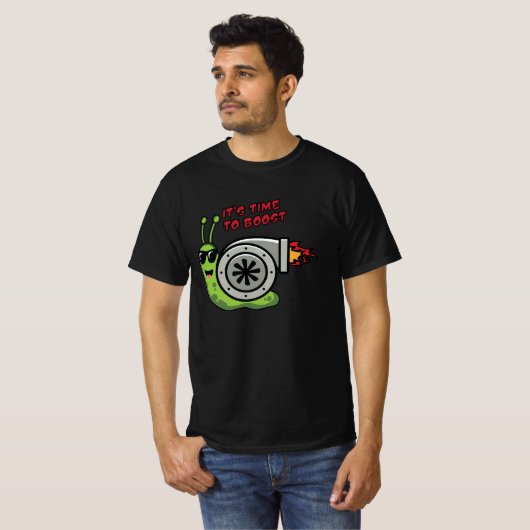 Snelle schattige slak met boost turbo motor shell t-shirt (Voorkant volledig)