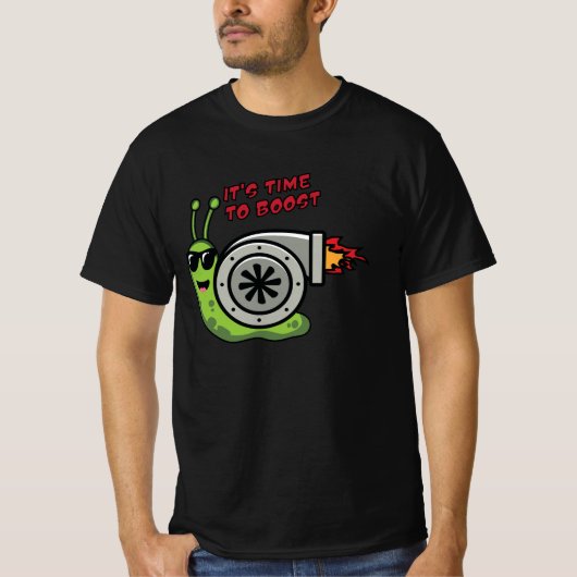 Snelle schattige slak met boost turbo motor shell t-shirt (Voorkant)