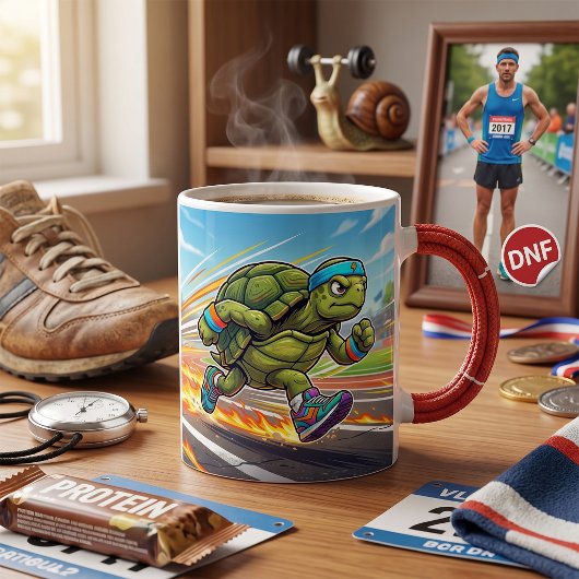 Snelle Schildpad Sprinter Atletiek Hardloper Koffiemok