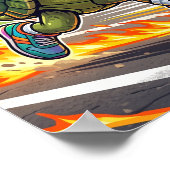 Snelle Schildpad Sprinter Atletiek Hardloper Poster (Hoek)