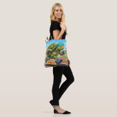 Snelle Schildpad Sprinter Atletische Hardloper Tote Bag (Op model)
