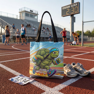 Snelle Schildpad Sprinter Atletische Hardloper Tote Bag