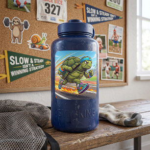Snelle Schildpad Sprinter Atletische Hardloper Vierkante Sticker