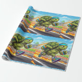 Snelle Schildpad Sprinter Atletische Renner Cadeaupapier (Uitgerold)