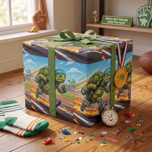 Snelle Schildpad Sprinter Atletische Renner Cadeaupapier