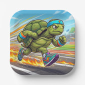 Snelle Schildpad Sprinter Atletische Renner Papieren Bordje (Voorkant)