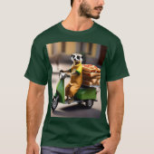 Snelle service: Meerkat levert pizza in Tuk-tuk T-shirt (Voorkant)