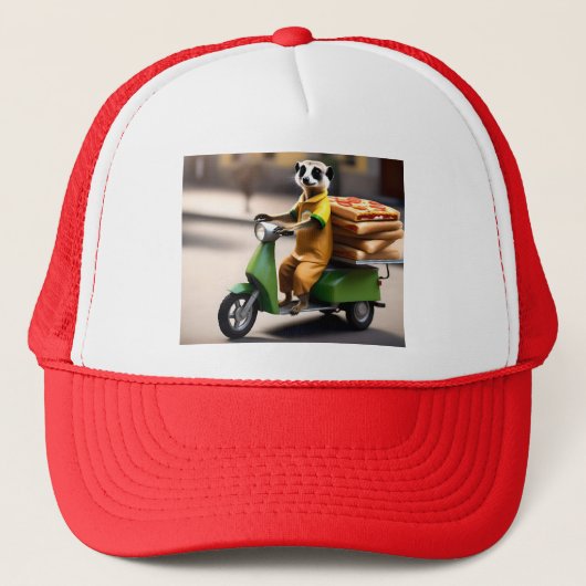 Snelle service: Meerkat levert pizza in Tuk-tuk Trucker Pet (Voorkant)