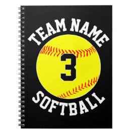 Snelle Softbal Teamnaam & Spelernummer Sport Notitieboek