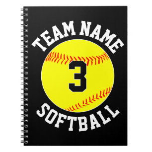 Snelle Softbal Teamnaam & Spelernummer Sport Notitieboek
