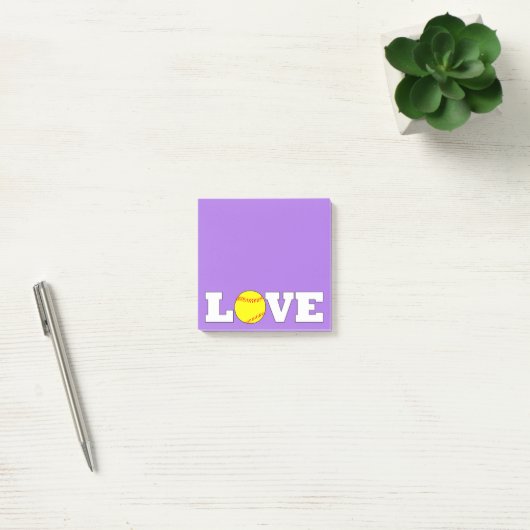 SNELLE Softball LOVE-desktopNotitieblok Post-it® Notes (Kantoor)