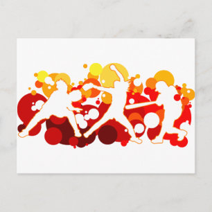 Snelle softbalspelers van de Pitch Briefkaart