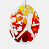 Snelle softbalspelers van de Pitch Keramisch Ornament (Rechts)