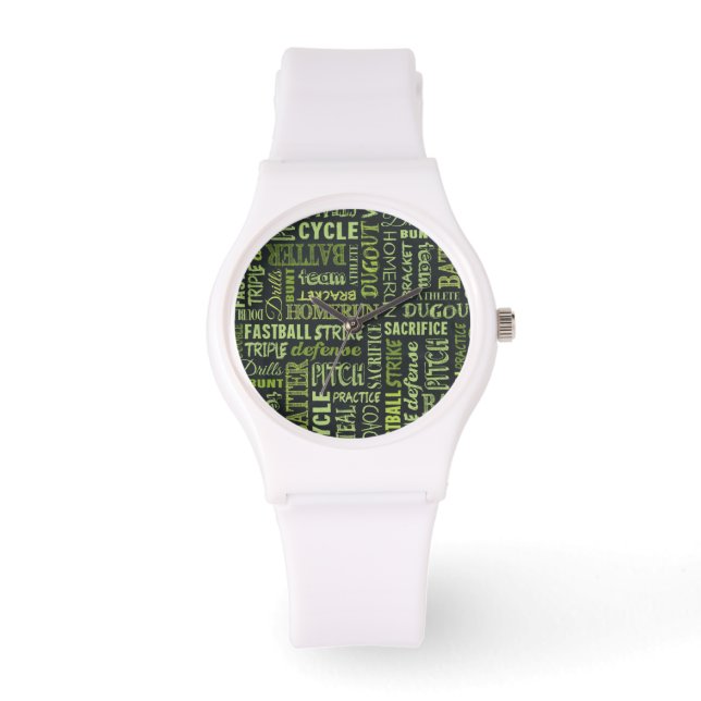 Snelle Softbaltermen op het schoolbord Horloge (Voorkant)
