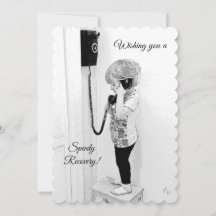 Snelle Terugwinning, Kind, Oude Telefoon, Art. B&W