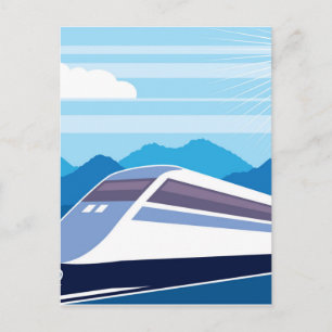 Snelle trein briefkaart