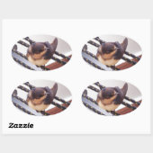 Snelle trek per jacht ovale sticker (Vel)