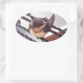 Snelle trek per jacht ovale sticker (Tas)